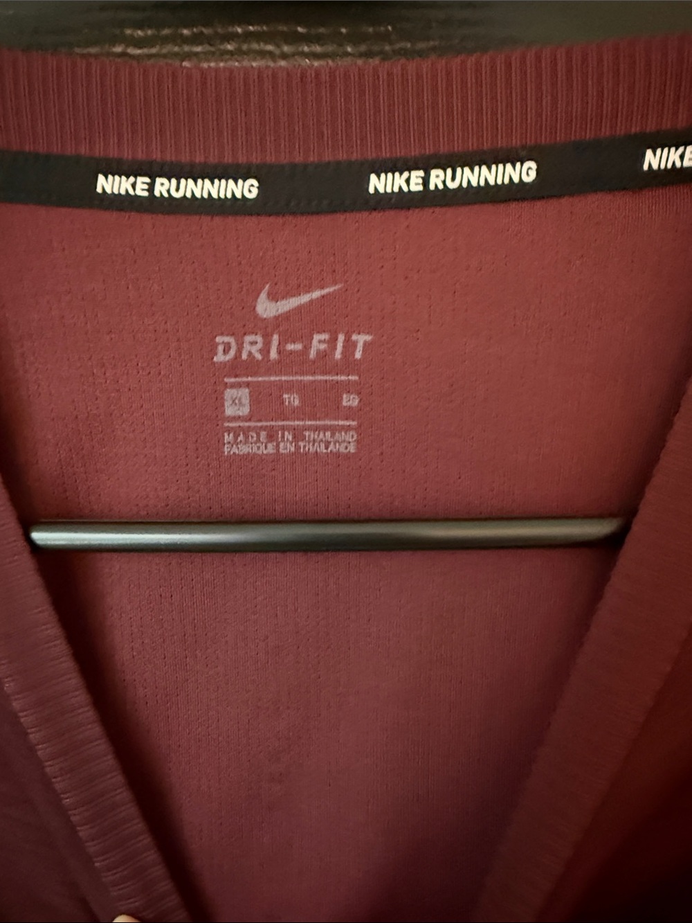 Nike Maroon Crewneck Sweatshirt with White Swoosh - Picture 2 of 2
